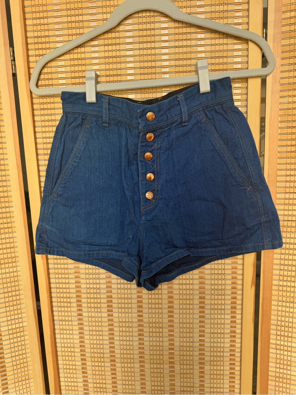 Rag & Bone High-Waist Navy Denim Snap-Front Women’s Shorts